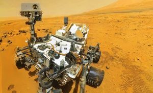 Robot Curiosity sur la planète Mars